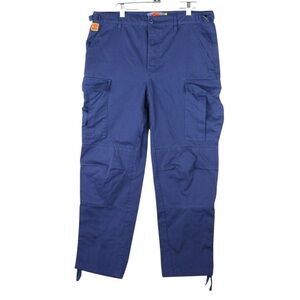 Empyre Relax Baggy Wide Leg Cargo Pants Mens W32 x L30 Blue Y2K Skater Street